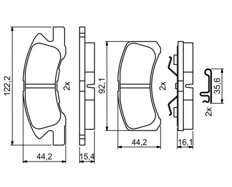 Brake Pad Set, disc brake BP2052 Bosch, Image 7