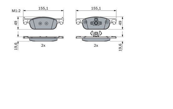 Brake Pad Set, disc brake BP2055 Bosch, Image 2