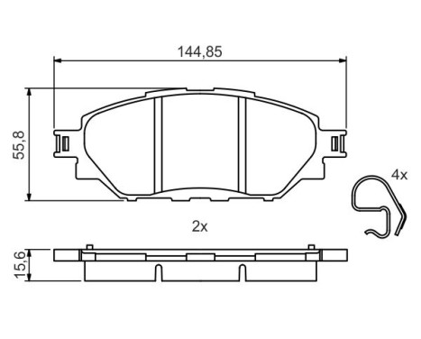 Brake pad set, disc brake BP2057 Bosch