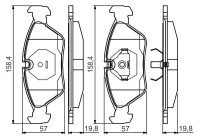 Brake pad set, disc brake BP2135 Bosch