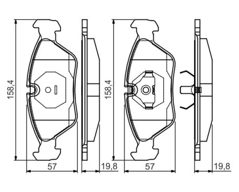 Brake pad set, disc brake BP2135 Bosch