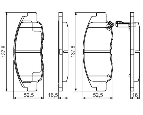 Brake pad set, disc brake BP2140 Bosch