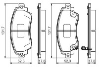 Brake pad set, disc brake BP2162 Bosch