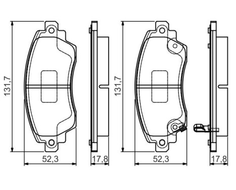 Brake pad set, disc brake BP2162 Bosch