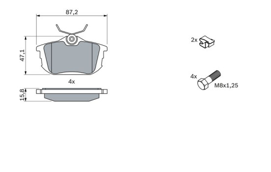 Brake Pad Set, disc brake BP217 Bosch, Image 5