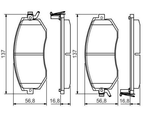 Brake pad set, disc brake BP2182 Bosch