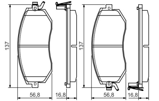 Brake pad set, disc brake BP2182 Bosch