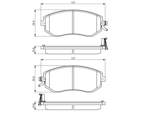 Brake pad set, disc brake BP2182 Bosch, Image 6