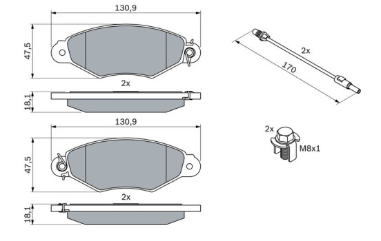Brake Pad Set, disc brake BP224 Bosch, Image 3