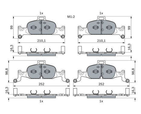 Brake pad set, disc brake BP2243 Bosch, Image 5