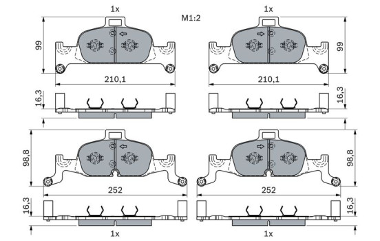 Brake pad set, disc brake BP2243 Bosch, Image 5