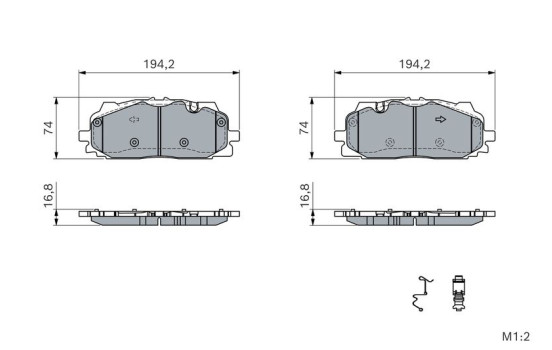 Brake Pad Set, disc brake BP2249 Bosch, Image 7