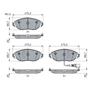 Brake Pad Set, disc brake BP2270 Bosch, Image 7