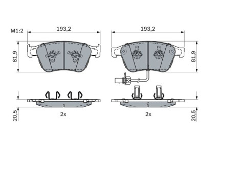 Brake Pad Set, disc brake BP2278 Bosch, Image 7