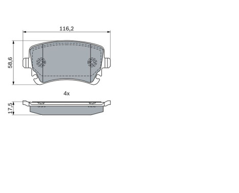 Brake Pad Set, disc brake BP2279 Bosch, Image 2