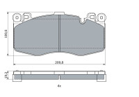 Brake pad set, disc brake BP2295 Bosch