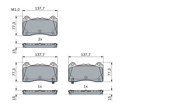 Brake Pad Set, disc brake BP2303 Bosch, Image 7