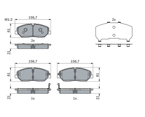 Brake pad set, disc brake BP2307 Bosch, Image 7