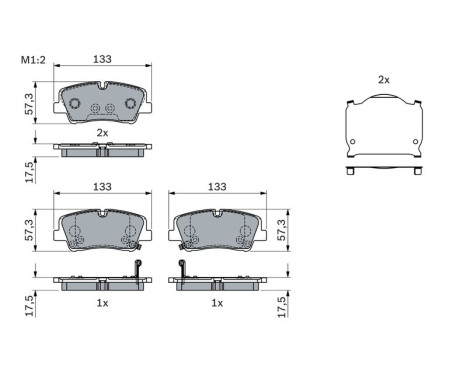 Brake pad set, disc brake BP2309 Bosch, Image 7