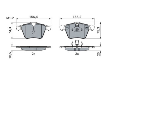 Brake Pad Set, disc brake BP2315 Bosch, Image 7