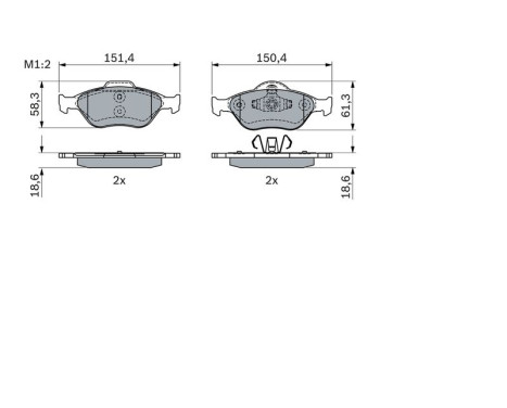 Brake pad set, disc brake BP2319 Bosch, Image 7