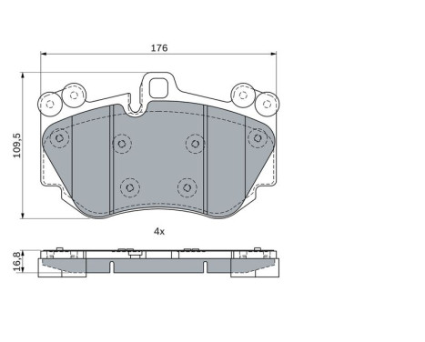 Brake Pad Set, disc brake BP2346 Bosch, Image 7