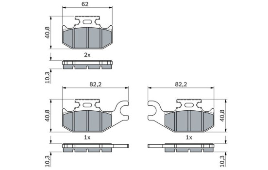 Brake Pad Set, disc brake BP2351 Bosch, Image 6