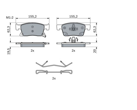 Brake Pad Set, disc brake BP2357 Bosch, Image 7