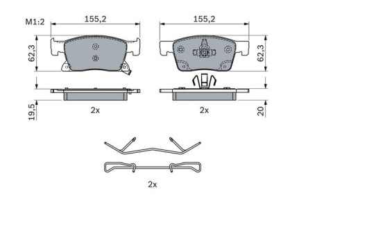 Brake Pad Set, disc brake BP2357 Bosch, Image 7