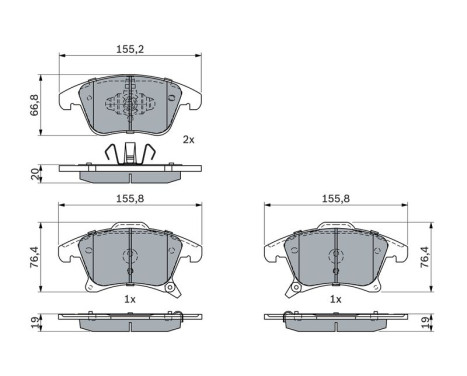Brake Pad Set, disc brake BP2364 Bosch, Image 5
