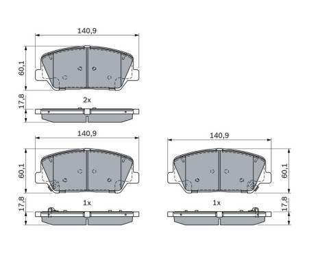 Brake pad set, disc brake BP2369 Bosch, Image 5