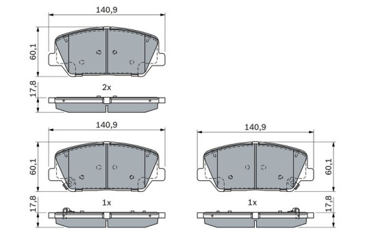 Brake pad set, disc brake BP2369 Bosch, Image 5