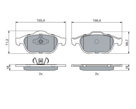 Brake Pad Set, disc brake BP2380 Bosch, Image 5