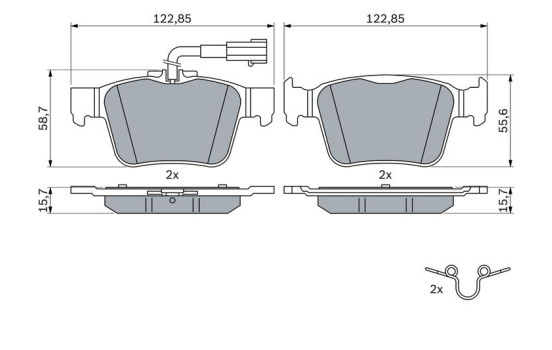 Brake Pad Set, disc brake BP2397 Bosch, Image 7