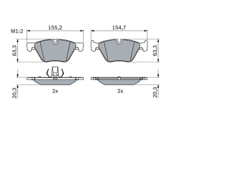 Brake Pad Set, disc brake BP2405 Bosch