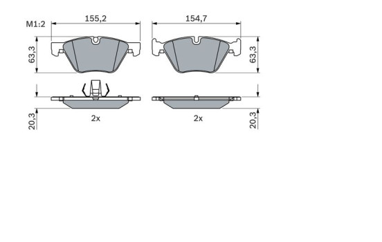 Brake Pad Set, disc brake BP2405 Bosch