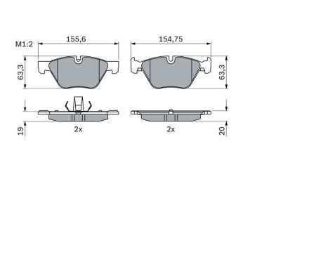 Brake Pad Set, disc brake BP2406 Bosch, Image 7