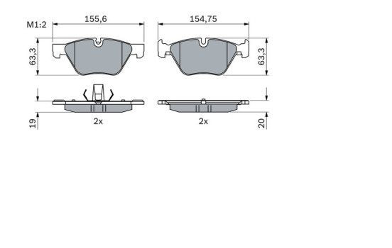 Brake Pad Set, disc brake BP2406 Bosch, Image 7