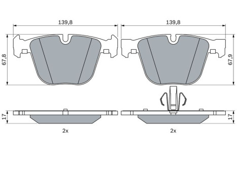 Brake Pad Set, disc brake BP2408 Bosch, Image 7