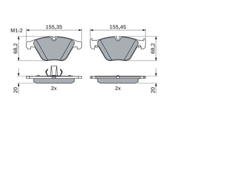 Brake Pad Set, disc brake BP2409 Bosch, Image 5