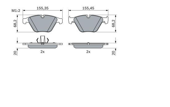 Brake Pad Set, disc brake BP2409 Bosch, Image 5