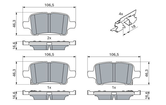 Brake Pad Set, disc brake BP2458 Bosch, Image 7