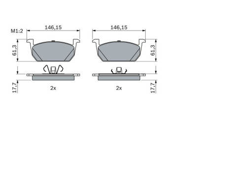 Brake Pad Set, disc brake BP2470 Bosch, Image 7