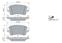 Brake pad set, disc brake BP2479 Bosch