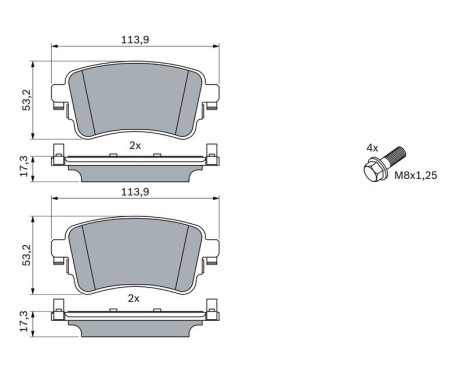 Brake pad set, disc brake BP2479 Bosch