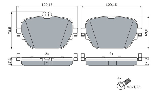 Brake pad set, disc brake BP2480 Bosch, Image 5