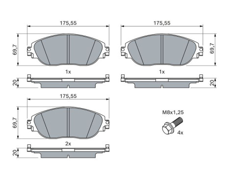 Brake pad set, disc brake BP2483 Bosch, Image 5