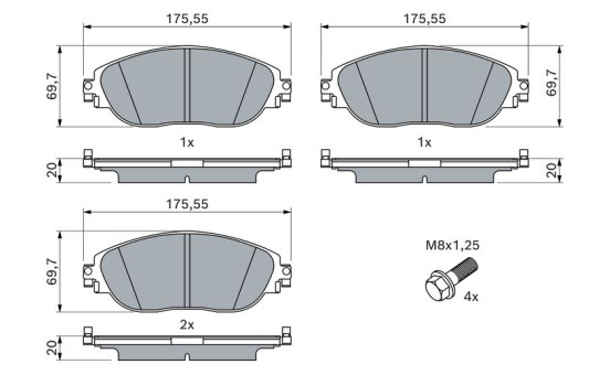 Brake pad set, disc brake BP2483 Bosch, Image 5