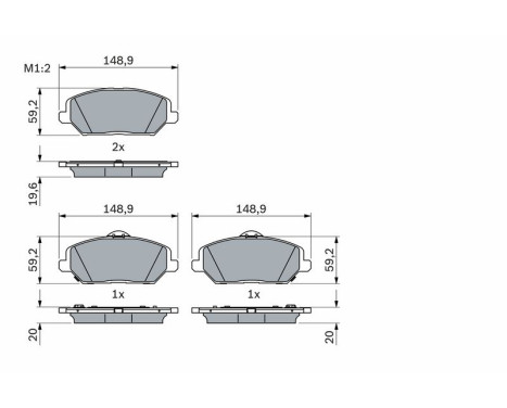 Brake Pad Set, disc brake BP2485 Bosch, Image 6
