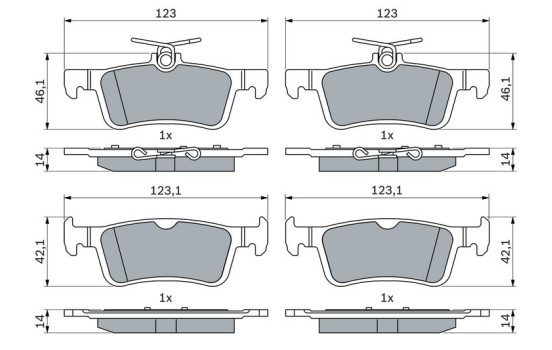 Brake Pad Set, disc brake BP2489 Bosch, Image 5